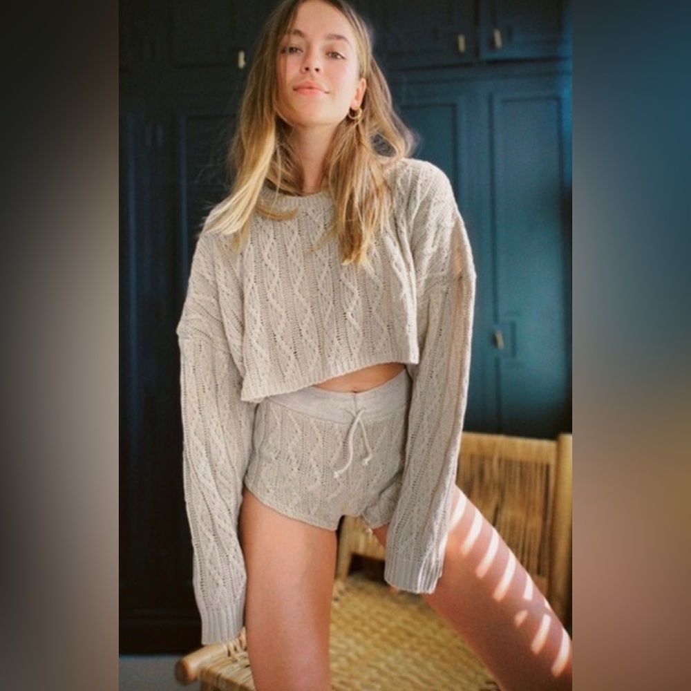 Nasty Gal Got Cable Knit Sweater and Shorts Lounge Set